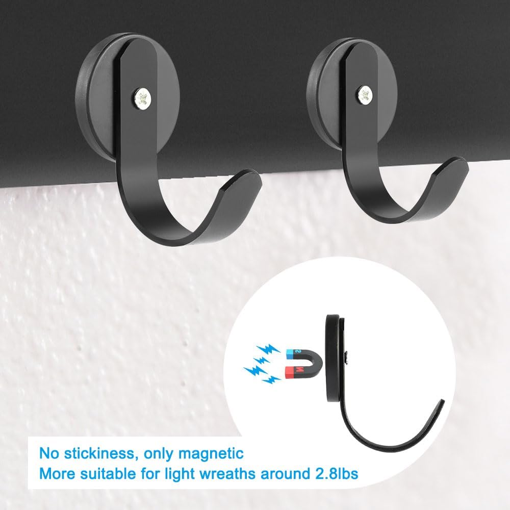 2 Pack Magnetic Wreath Hanger for Metal Front Door