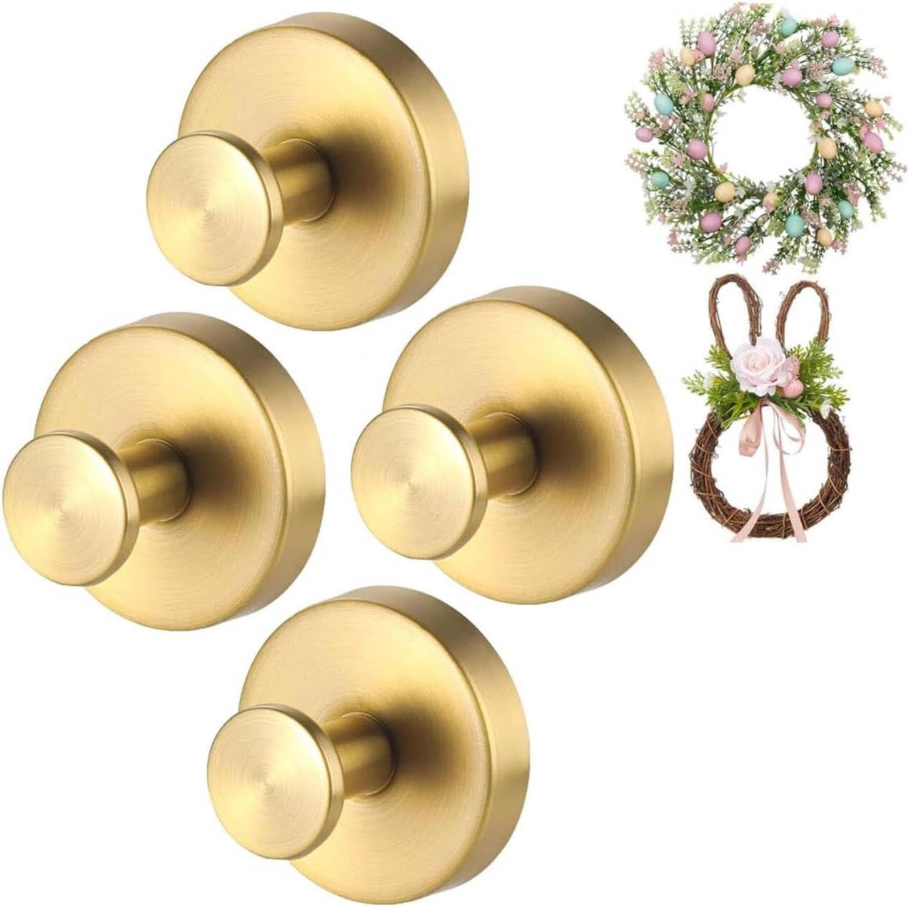 Black Wreath Door Hanger, Heavy Duty Wreath Suction Cup Hooks for Fall Halloween Christmas Decorations, 2 Pack Strong Reusable Wreath Hangers Welcome Sign Front Door Window Glass Indoor Outdoor