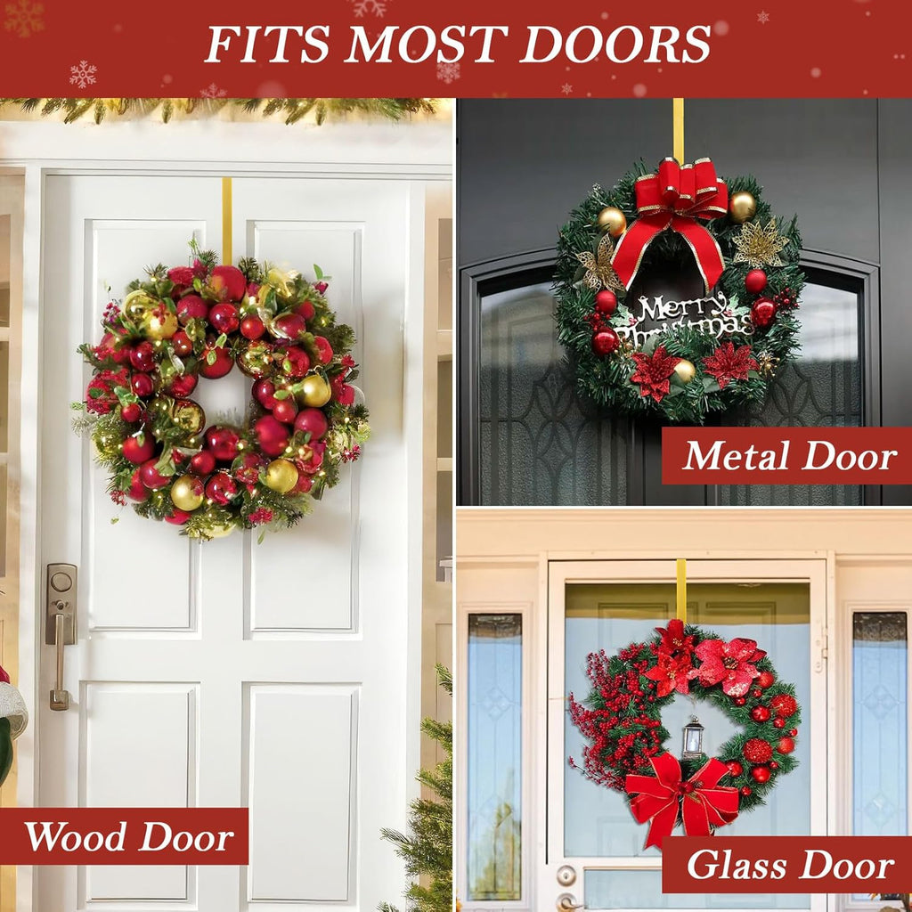 Metal 12" Over-the-Door Hooks Wreath Hanger
