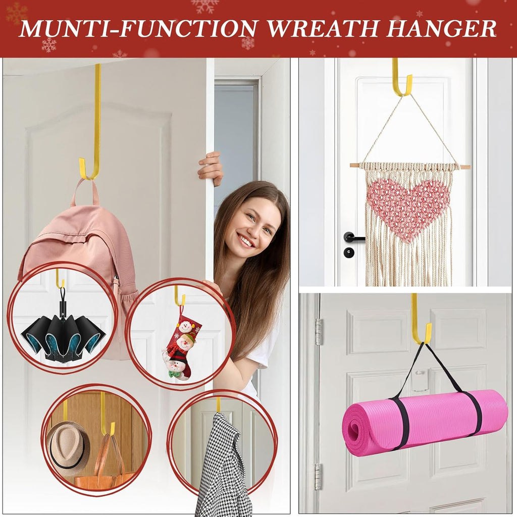 Metal 12" Over-the-Door Hooks Wreath Hanger