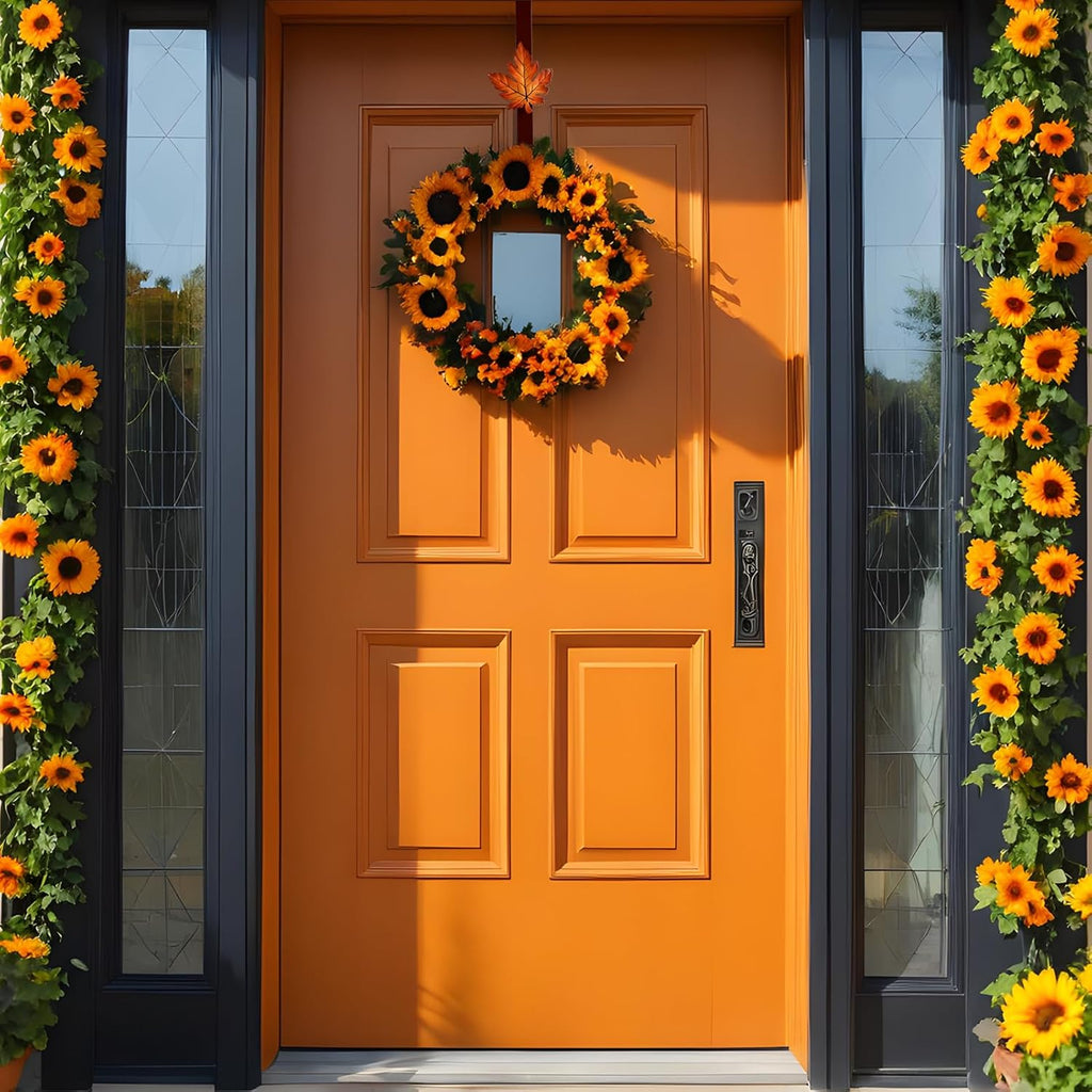 2 Pack Metal Wreath Hangers for Front Door, Pumpkin&Maple Leaves Fall Wreath Door Hanger Over The Door Single Wreath Hanger, Halloween Wreath Hanger Ornament Fall Decoration Wreath Hangers(burgundy)